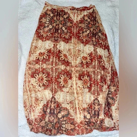 Anthropologie Akemi + Kin Laurel Canyon Pleated Midi Skirt Size Small - Picture 2 of 4